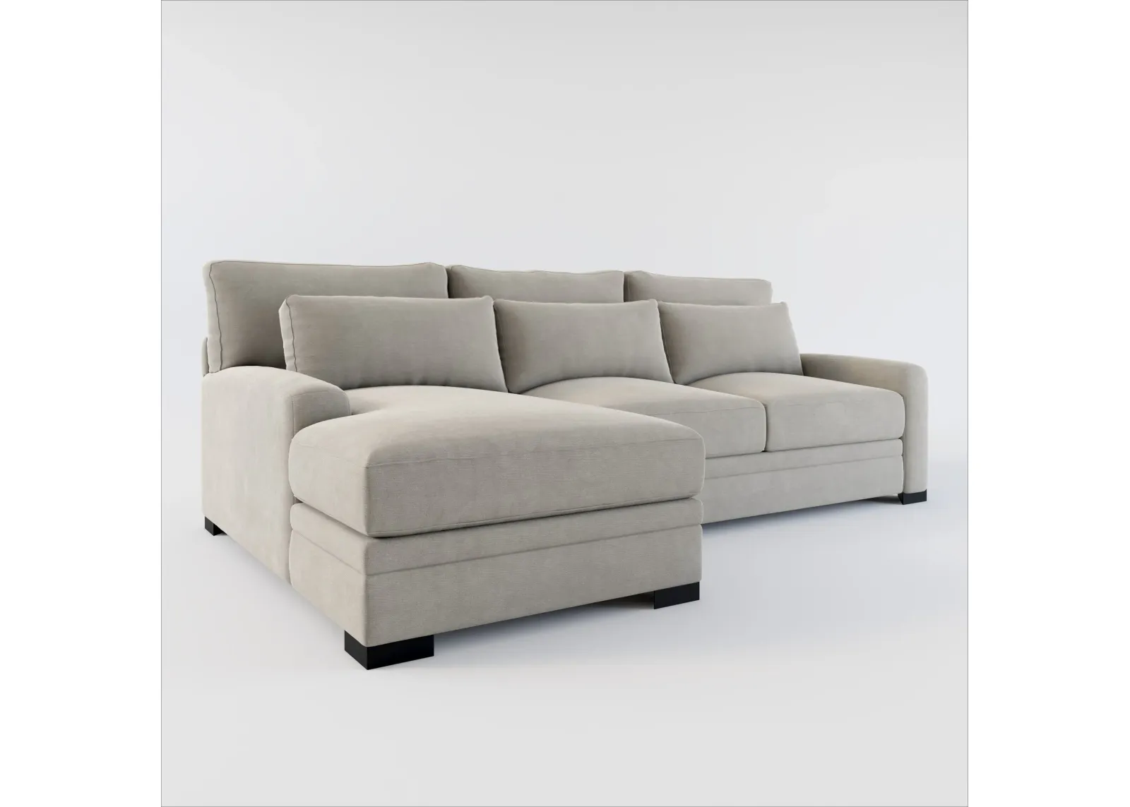 Winston Foam Comfort 2-Piece Sectional with Left-Facing Chaise - Abington Fog