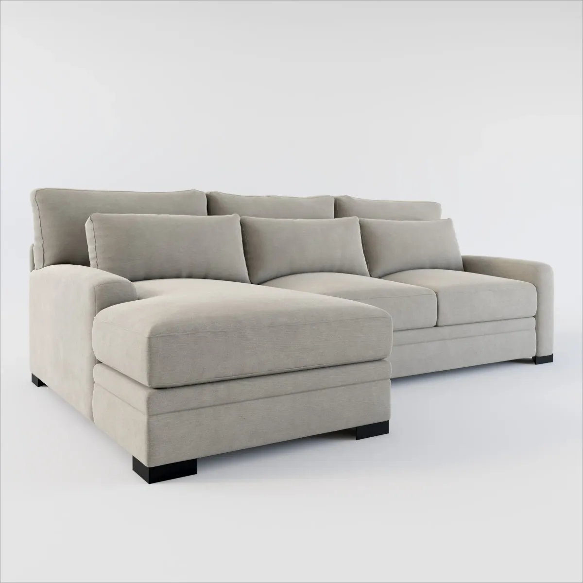 Winston Foam Comfort 2-Piece Sectional with Left-Facing Chaise - Abington Fog