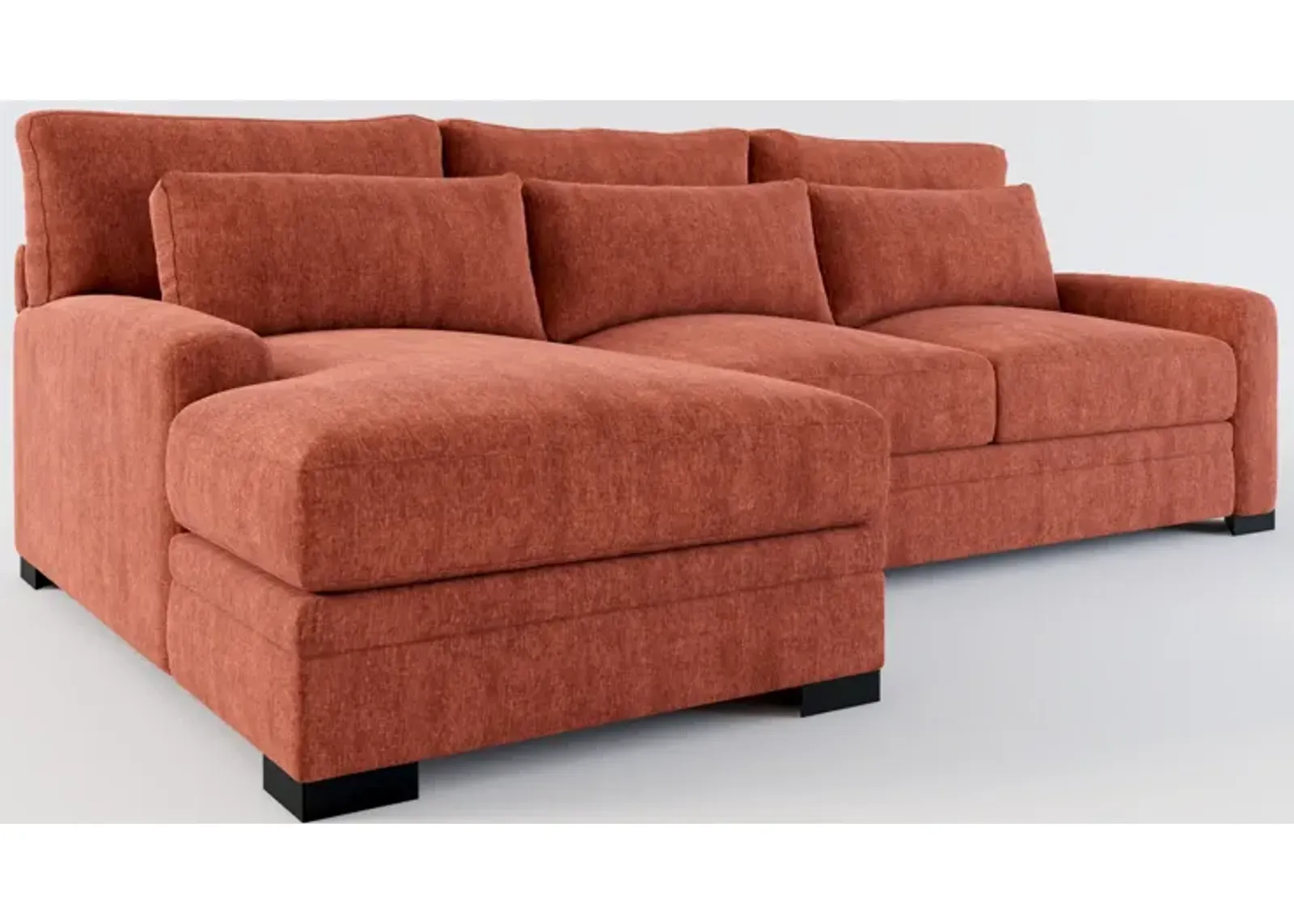 Winston Foam Comfort 2-Piece Sectional with Left-Facing Chaise - Contessa Paprika