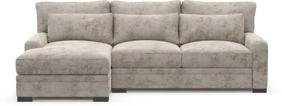 Winston Foam Comfort 2-Piece Sectional with Left-Facing Chaise - Hearth Cement