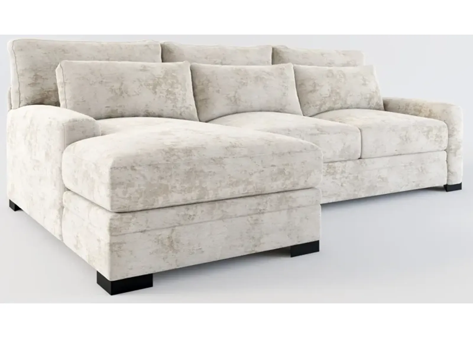 Winston Foam Comfort 2-Piece Sectional with Left-Facing Chaise - Hearth Cement