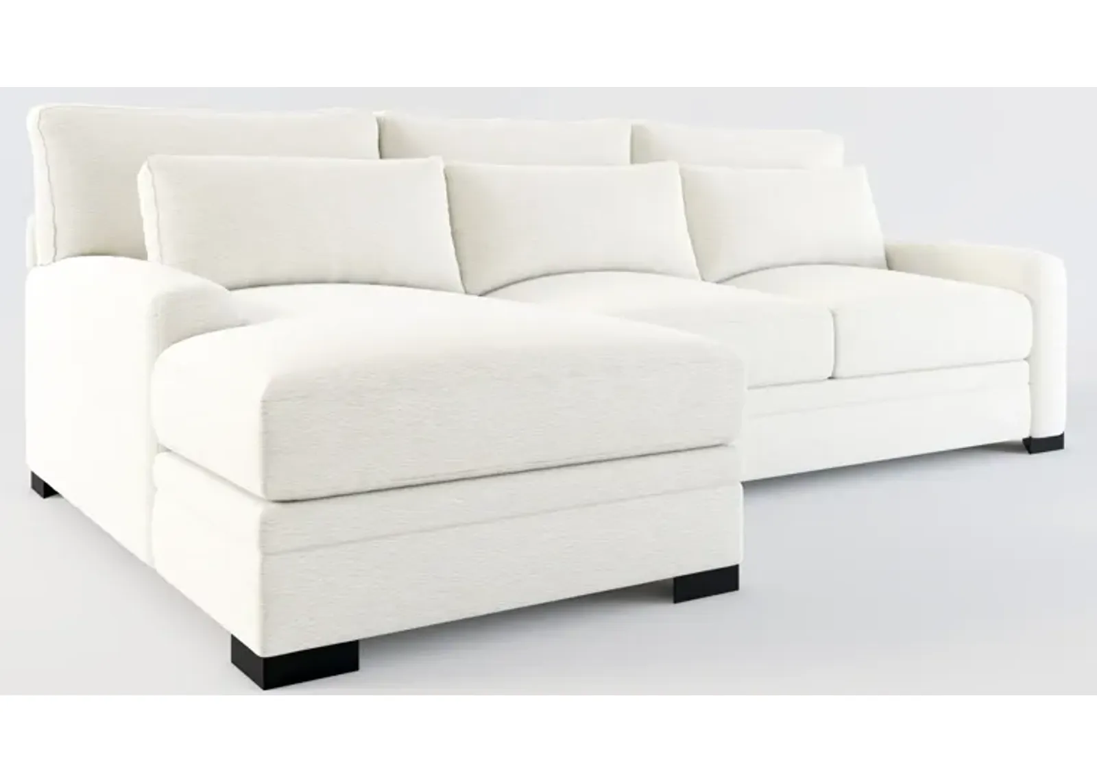 Winston Foam Comfort 2-Piece Sectional with Left-Facing Chaise - Living Large White