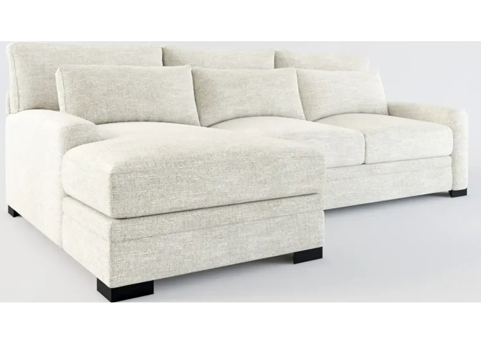 Winston Foam Comfort 2-Piece Sectional with Left-Facing Chaise - M Ivory