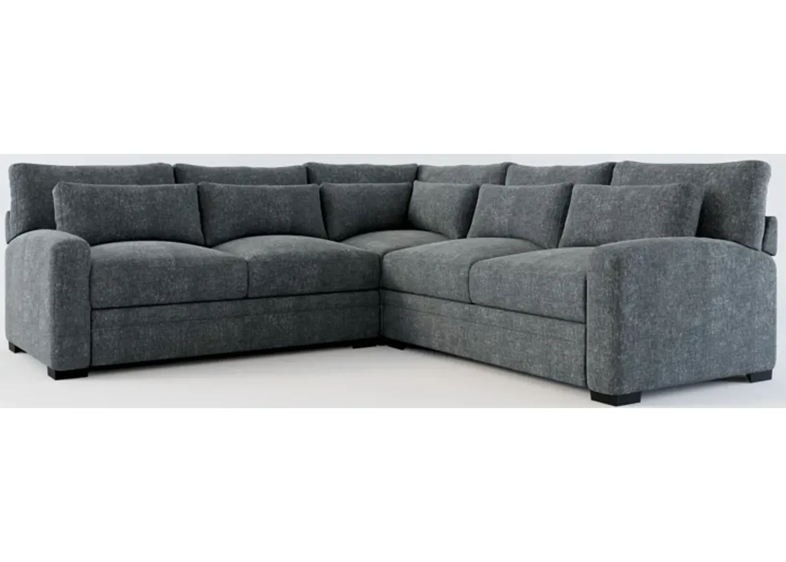 Winston Foam Comfort 3-Piece Sectional - Contessa Shadow