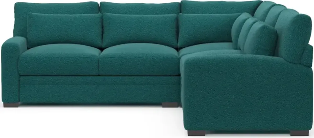 Winston Foam Comfort 3-Piece Sectional - Bloke Peacock