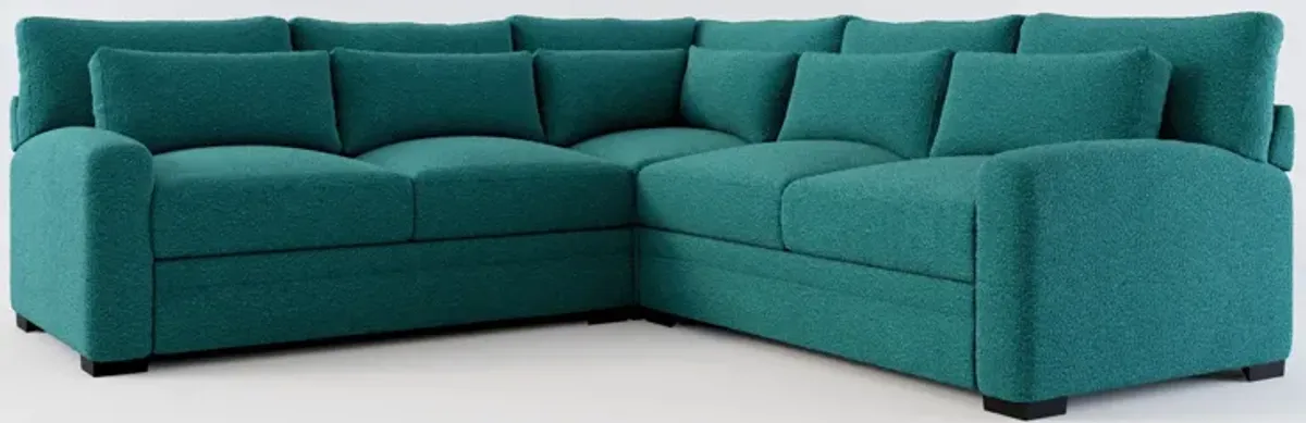 Winston Foam Comfort 3-Piece Sectional - Bloke Peacock