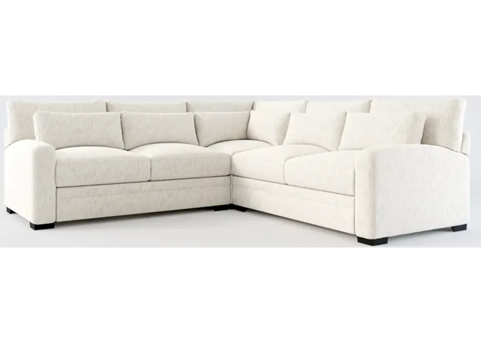 Winston Foam Comfort 3-Piece Sectional - P.T. Cream