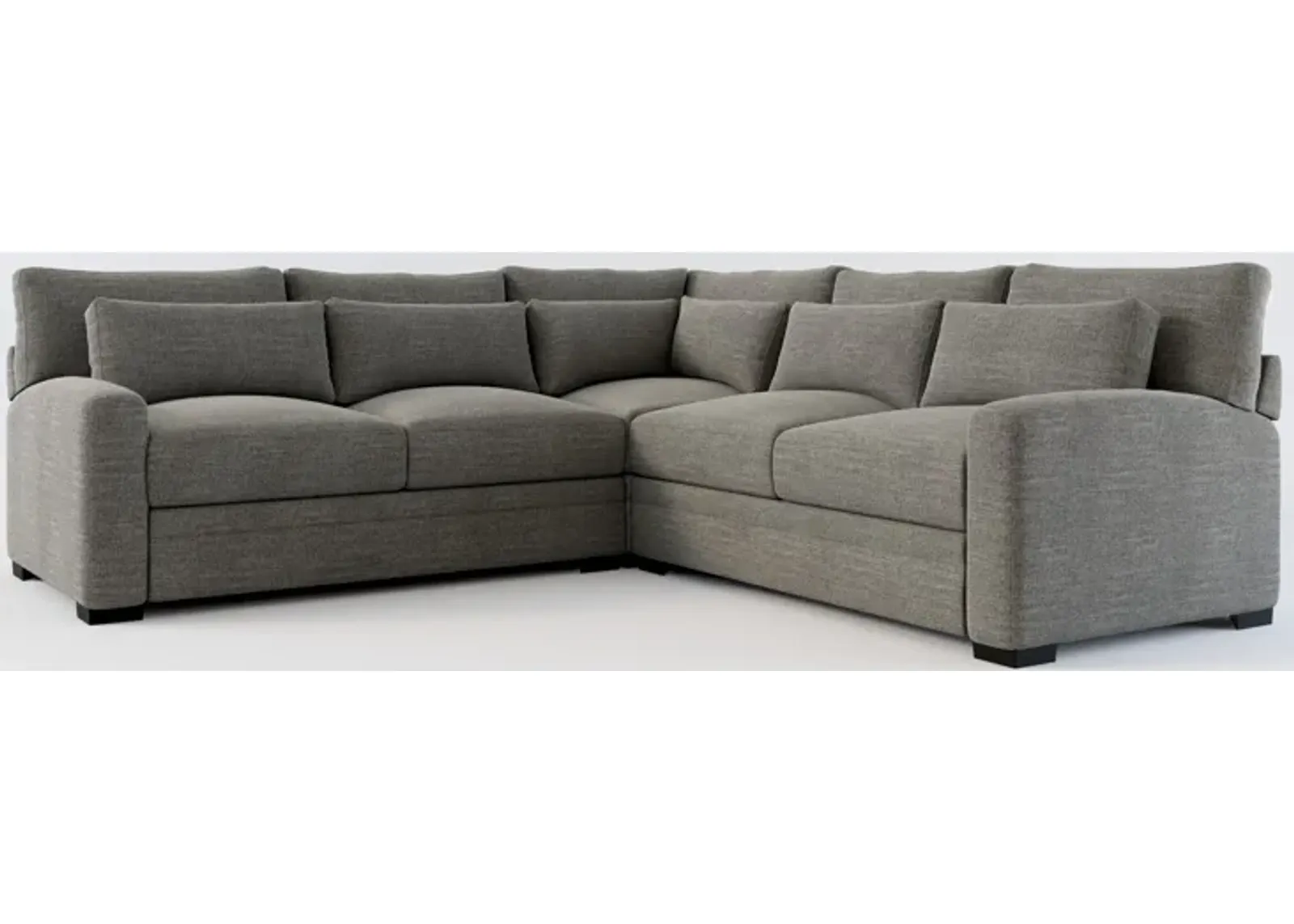 Winston Foam Comfort 3-Piece Sectional - Curious Charcoal