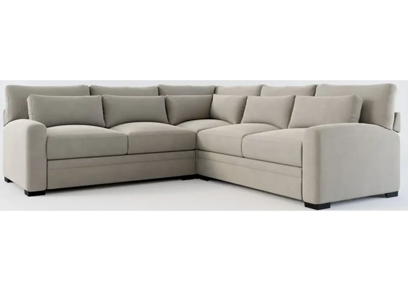 Winston Foam Comfort 3-Piece Sectional - Abington Fog