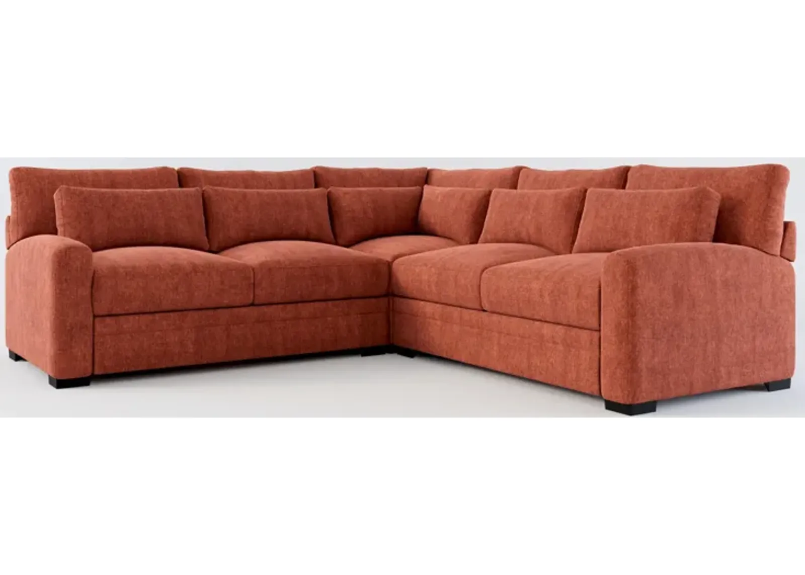 Winston Foam Comfort 3-Piece Sectional - Contessa Paprika