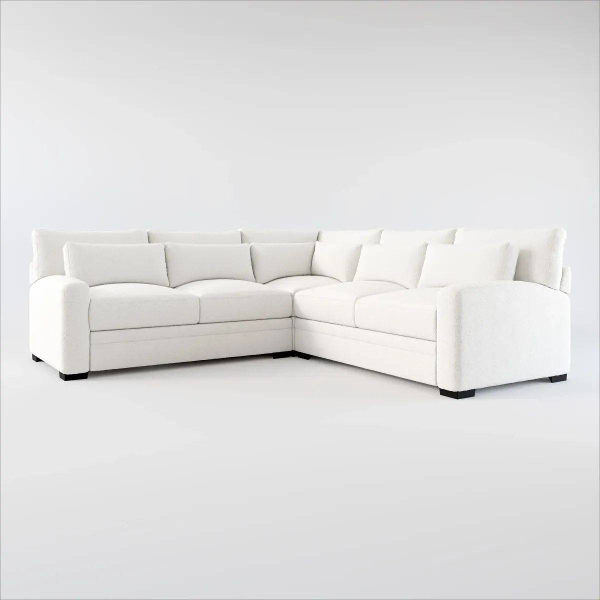 Winston Foam Comfort 3-Piece Sectional - Bloke Snow