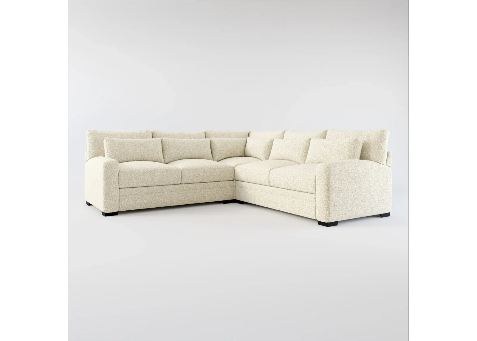 Winston Foam Comfort 3-Piece Sectional - Bloke Cotton