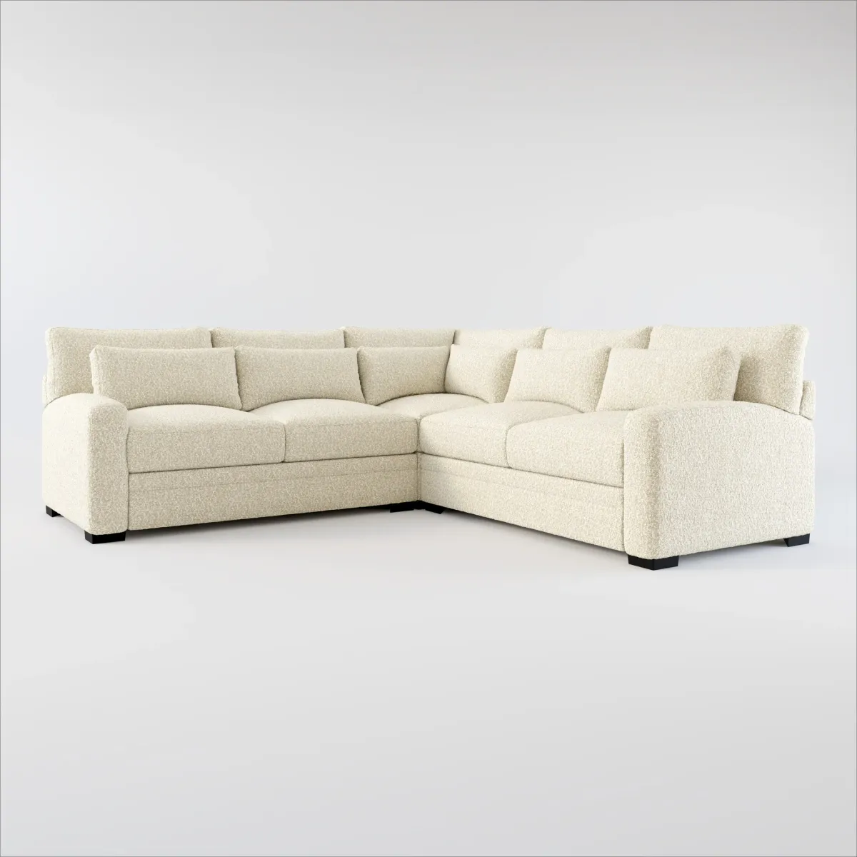 Winston Foam Comfort 3-Piece Sectional - Bloke Cotton