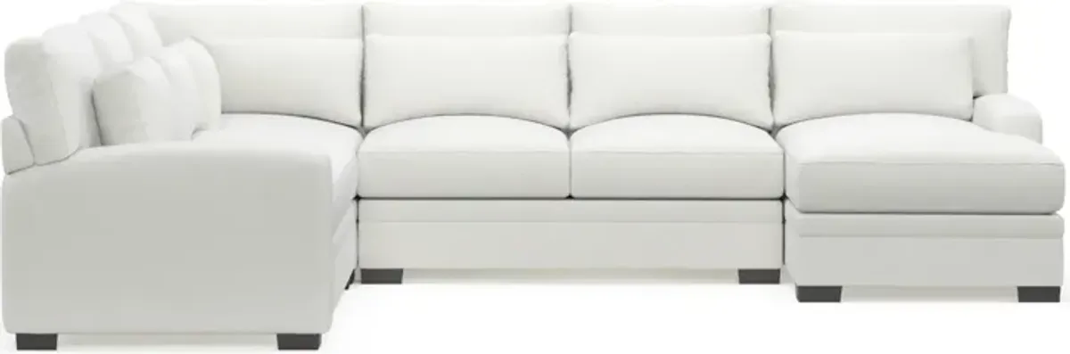 Winston Foam Comfort 4-Piece Sectional with Right-Facing Chaise - Contessa Vanilla