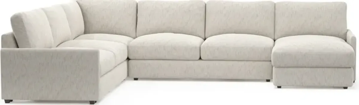 Winston Foam Comfort 4-Piece Sectional with Right-Facing Chaise - P.T. Cream