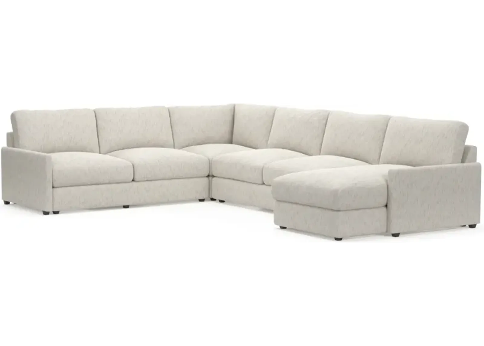 Winston Foam Comfort 4-Piece Sectional with Right-Facing Chaise - P.T. Cream