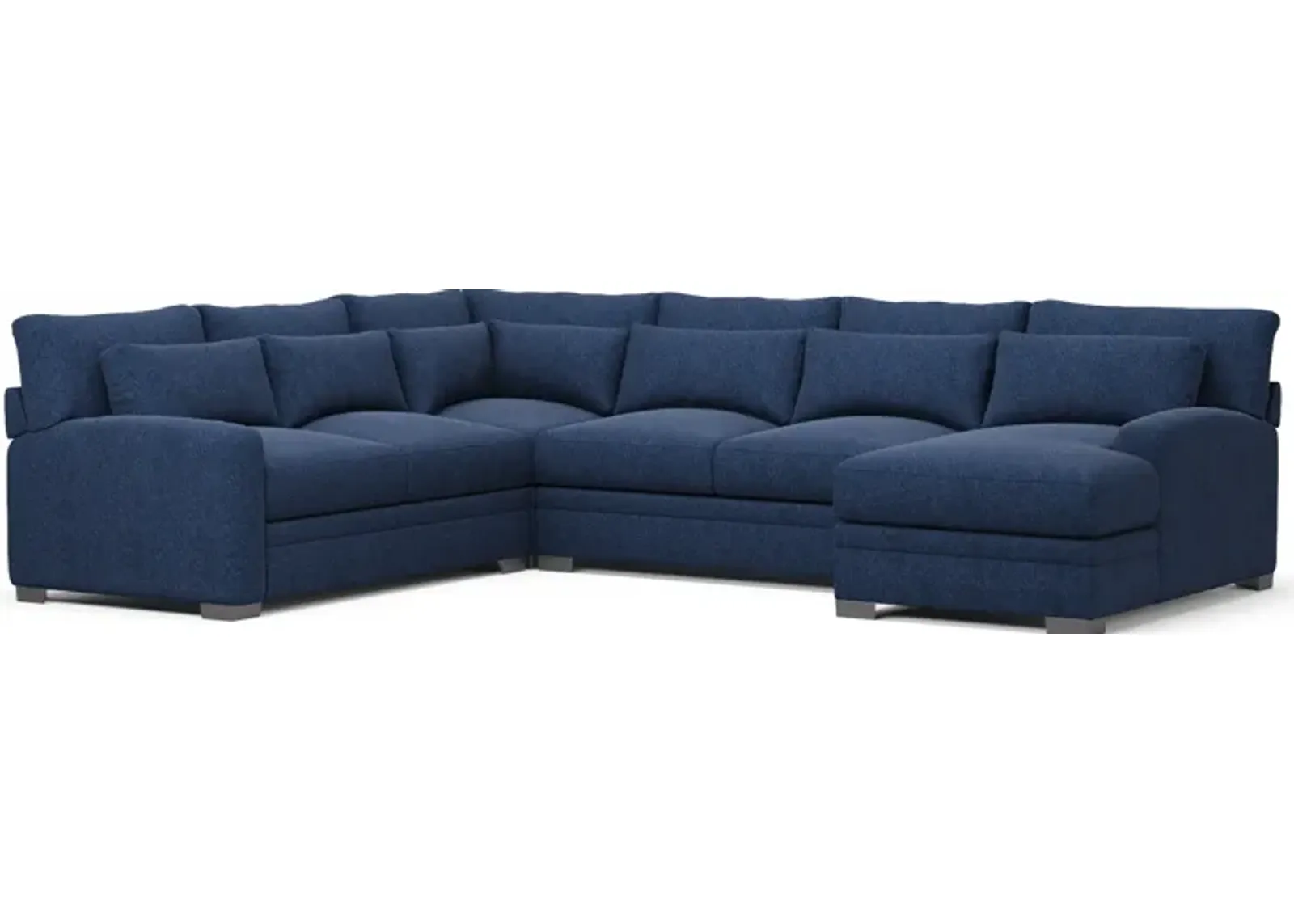 Winston 4-Piece Sectional with Right-Facing Chaise - Oslo Navy