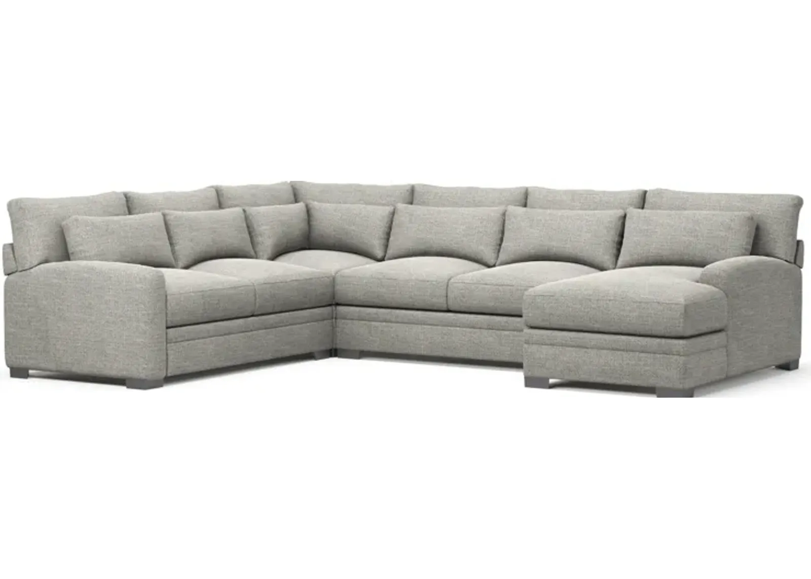 Winston 4-Piece Sectional with Right-Facing Chaise - Pandora Pepper