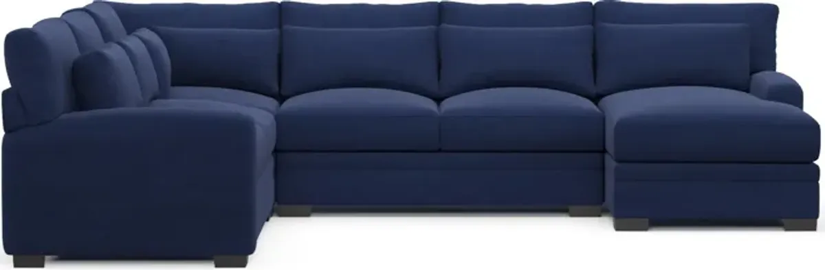 Winston Foam Comfort 4-Piece Sectional with Right-Facing Chaise - Abington Indigo