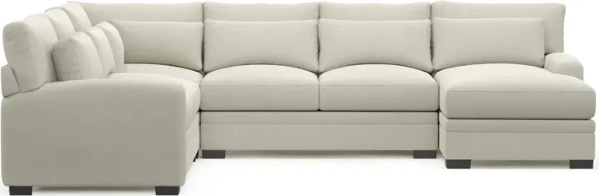 Winston Foam Comfort 4-Piece Sectional with Right-Facing Chaise - Anders Ivory