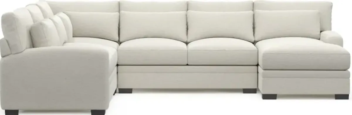 Winston Foam Comfort 4-Piece Sectional with Right-Facing Chaise - Living Large White