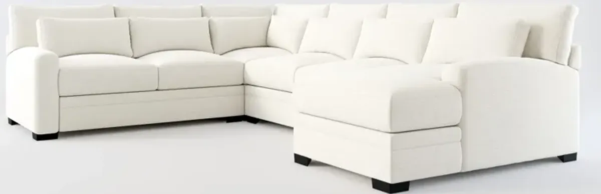 Winston Foam Comfort 4-Piece Sectional with Right-Facing Chaise - Living Large White