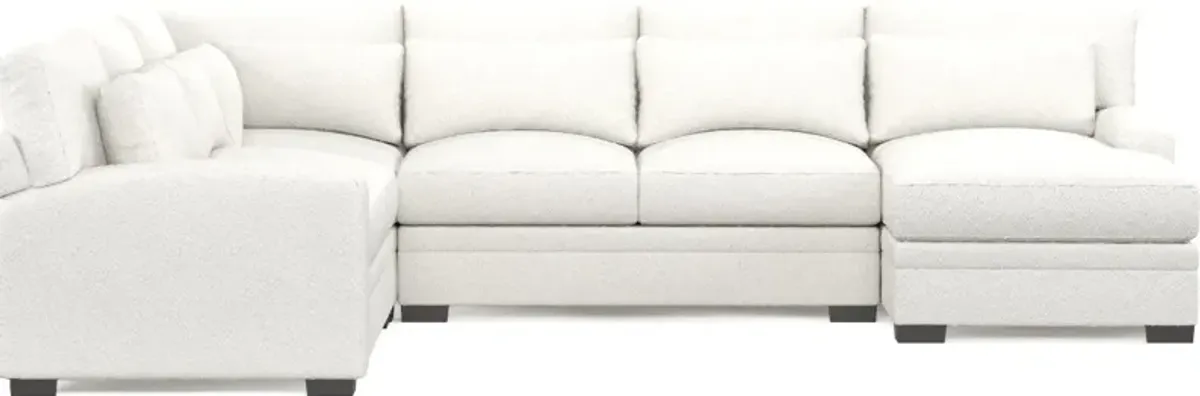 Winston Foam Comfort 4-Piece Sectional with Right-Facing Chaise - Bloke Snow