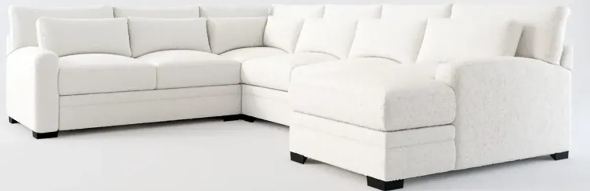 Winston Foam Comfort 4-Piece Sectional with Right-Facing Chaise - Bloke Snow