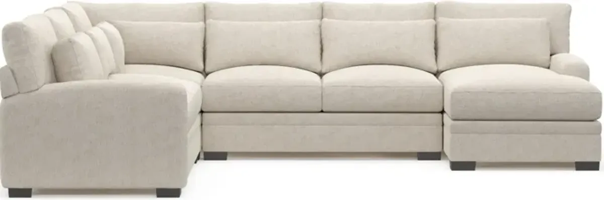 Winston Foam Comfort 4-Piece Sectional with Right-Facing Chaise - M Ivory