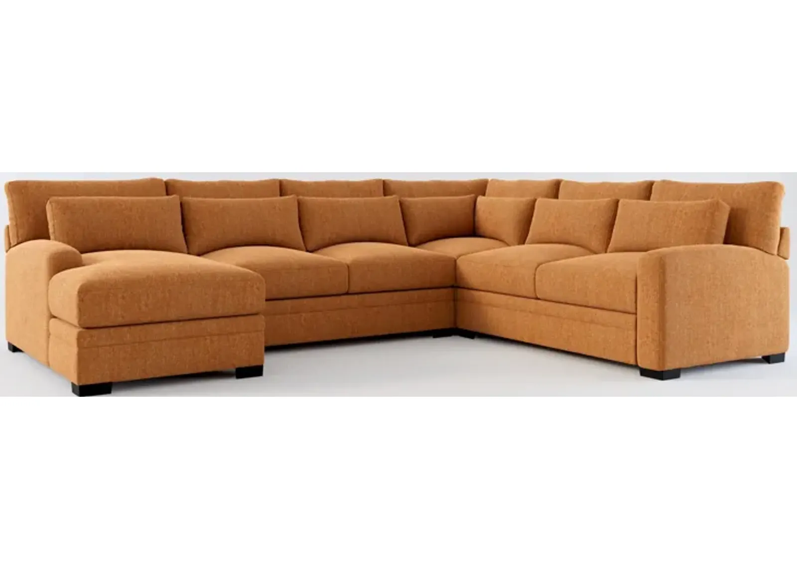 Winston Foam Comfort 4-Piece Sectional with Left-Facing Chaise - Contessa Ginger