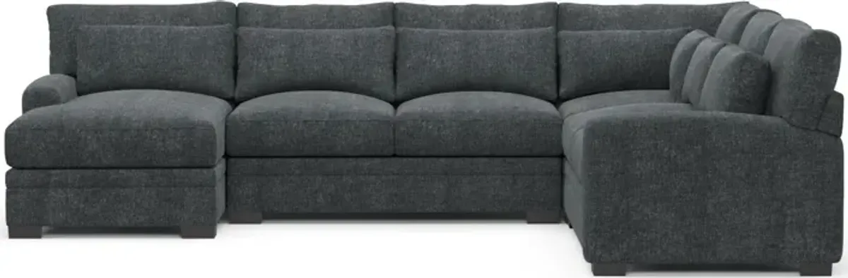 Winston Foam Comfort 4-Piece Sectional with Left-Facing Chaise - Contessa Shadow