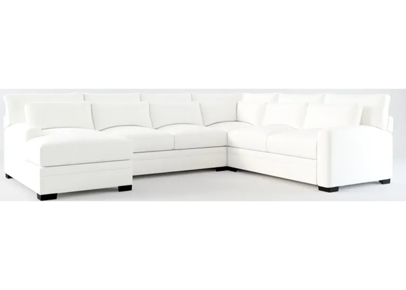 Winston Foam Comfort 4-Piece Sectional with Left-Facing Chaise - Contessa Vanilla