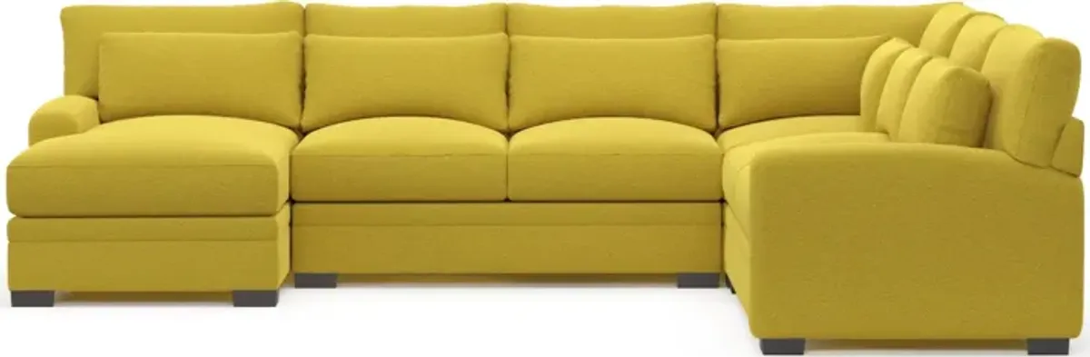 Winston Foam Comfort 4-Piece Sectional with Left-Facing Chaise - Bloke Goldenrod