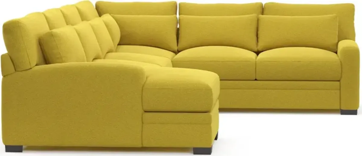 Winston Foam Comfort 4-Piece Sectional with Left-Facing Chaise - Bloke Goldenrod