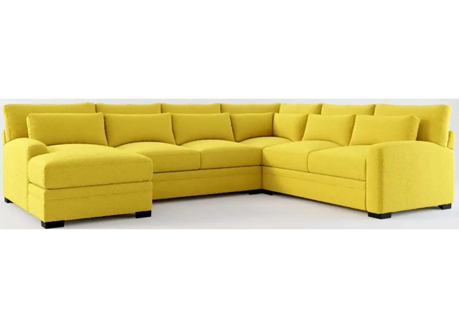 Winston Foam Comfort 4-Piece Sectional with Left-Facing Chaise - Bloke Goldenrod