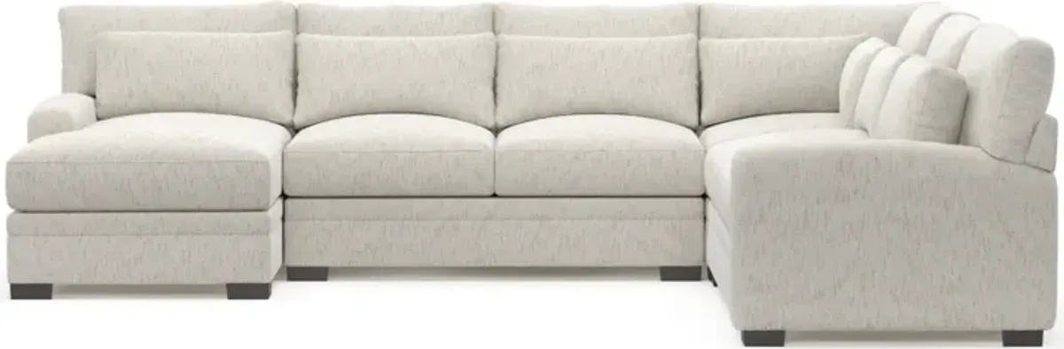 Winston Foam Comfort 4-Piece Sectional with Left-Facing Chaise - P.T. Cream