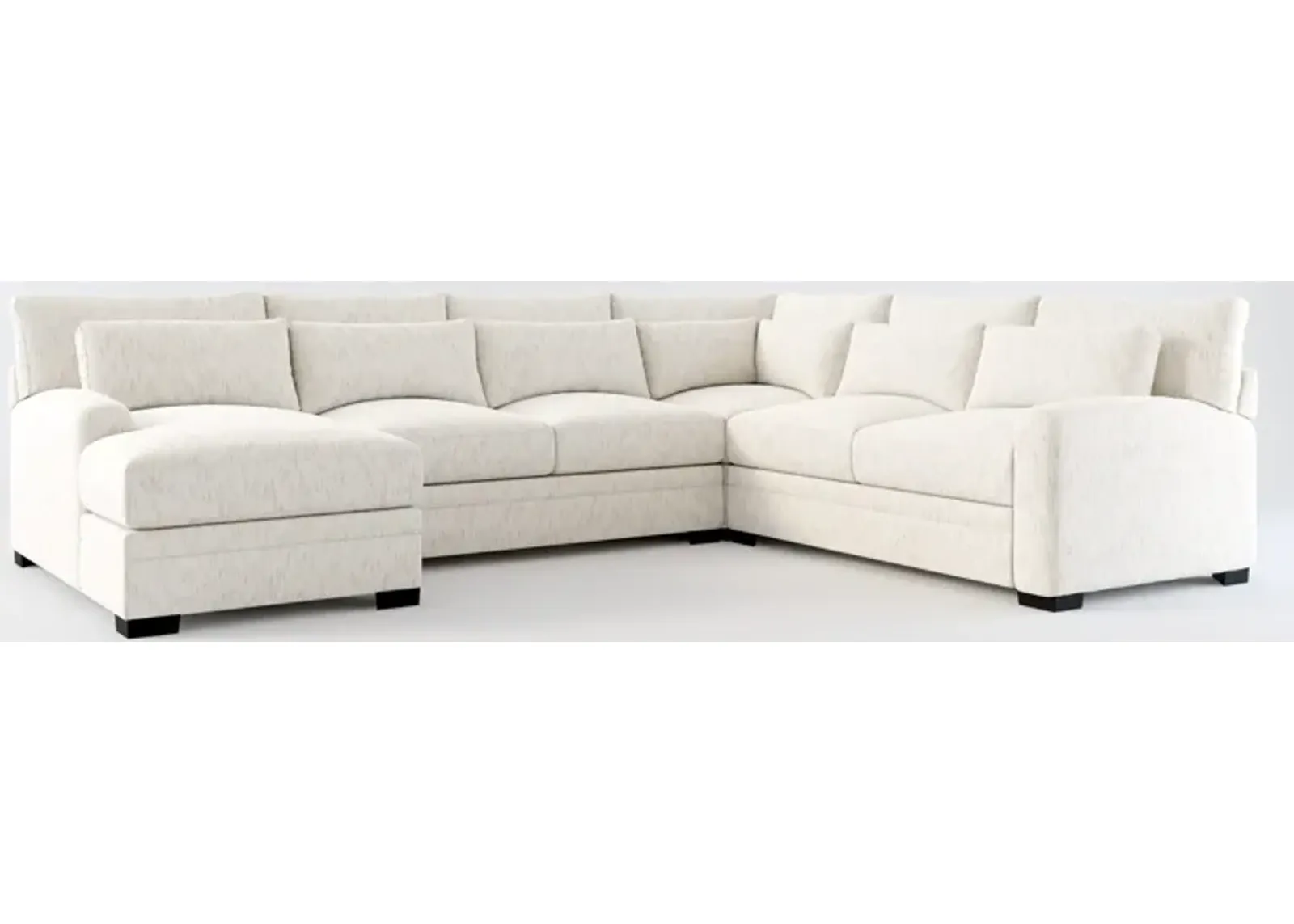 Winston Foam Comfort 4-Piece Sectional with Left-Facing Chaise - P.T. Cream