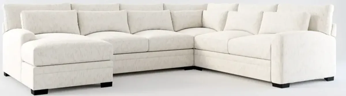 Winston Foam Comfort 4-Piece Sectional with Left-Facing Chaise - P.T. Cream