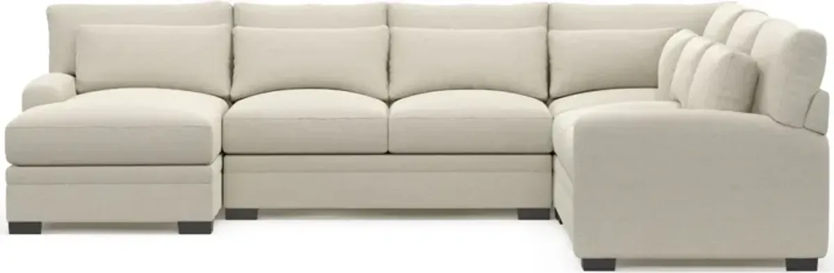 Winston Foam Comfort 4-Piece Sectional with Left-Facing Chaise - Curious Pearl