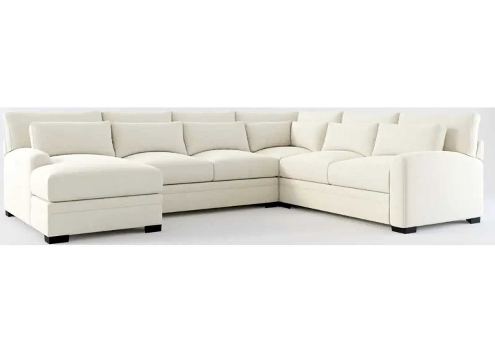 Winston Foam Comfort 4-Piece Sectional with Left-Facing Chaise - Curious Pearl