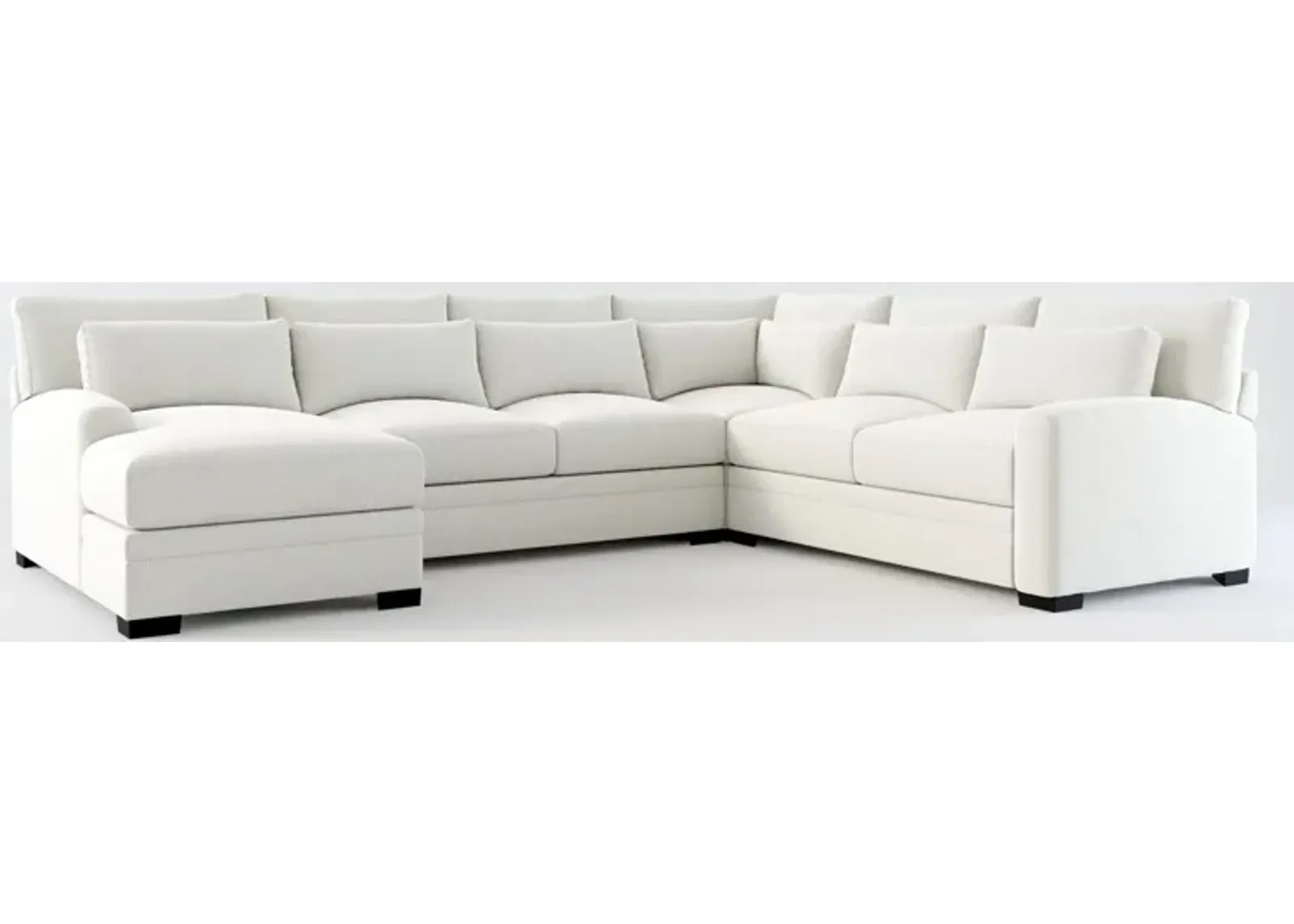 Winston Foam Comfort 4-Piece Sectional with Left-Facing Chaise - Oslo Snow