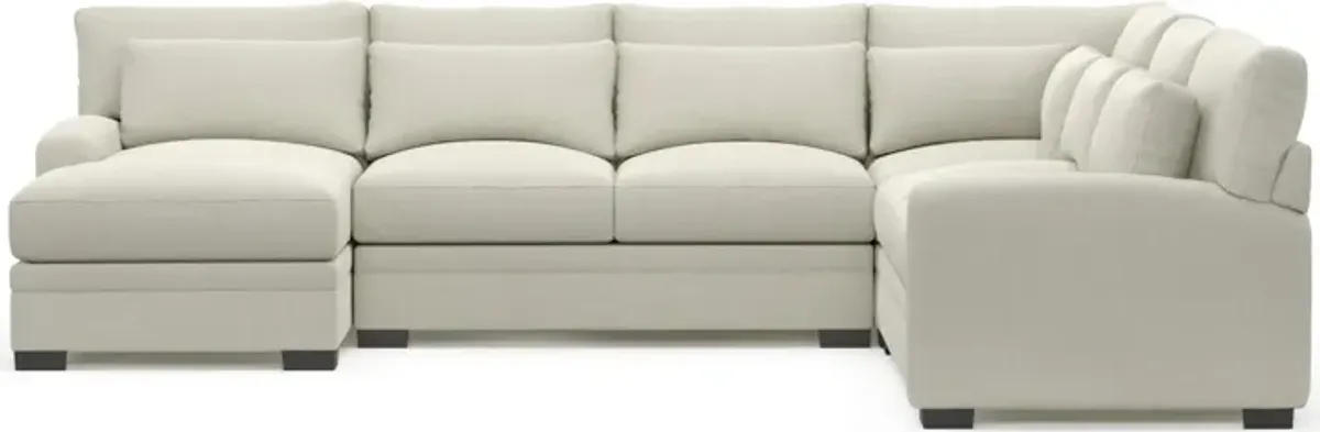 Winston Foam Comfort 4-Piece Sectional with Left-Facing Chaise - Anders Ivory