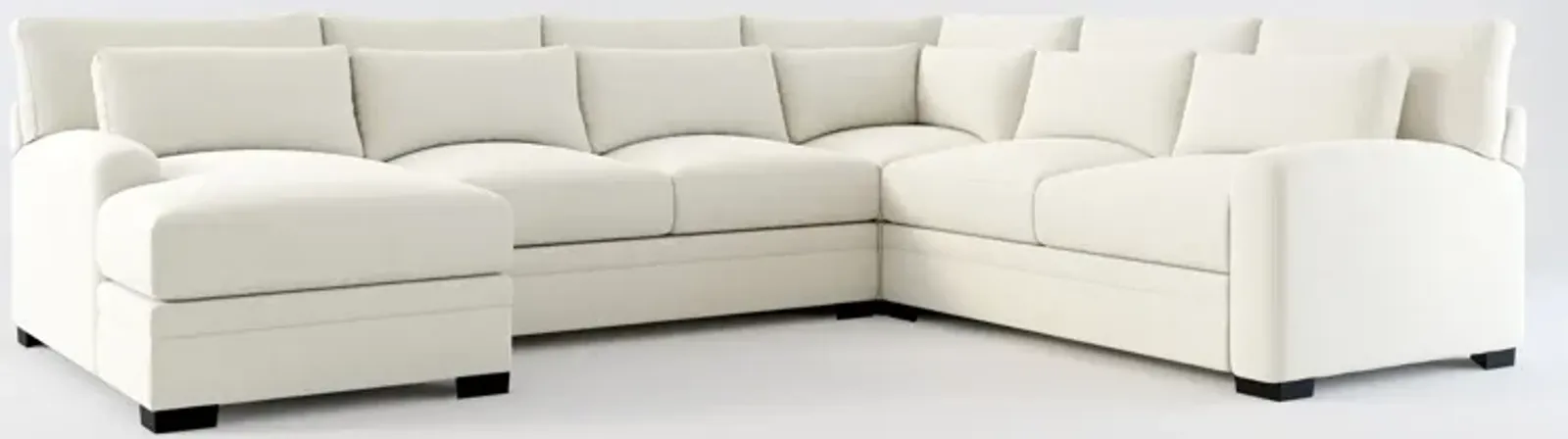 Winston Foam Comfort 4-Piece Sectional with Left-Facing Chaise - Anders Ivory