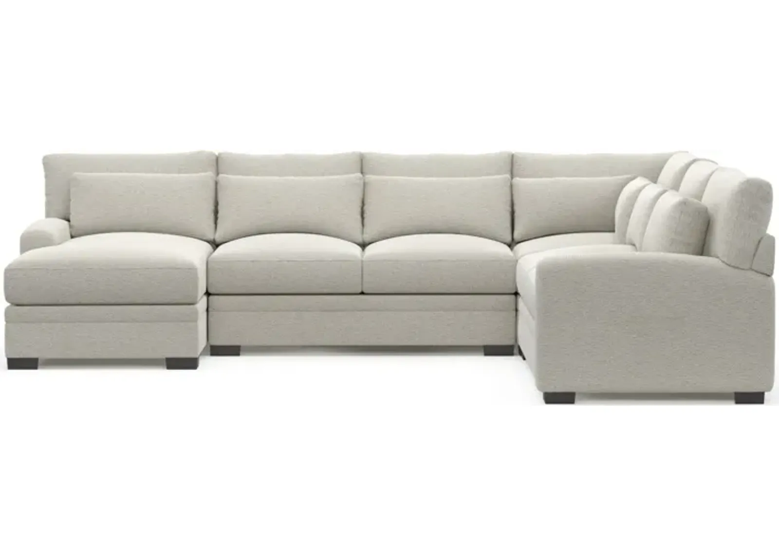 Winston Foam Comfort 4-Piece Sectional with Left-Facing Chaise - Everton Grey