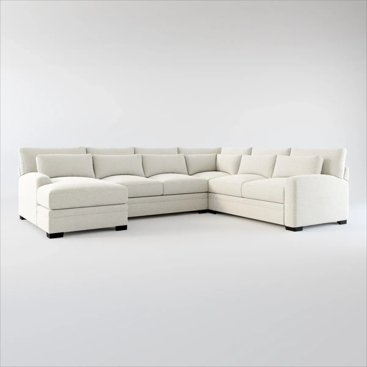 Winston Foam Comfort 4-Piece Sectional with Left-Facing Chaise - Everton Grey