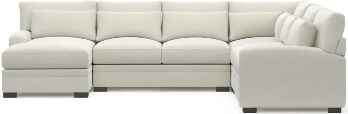 Winston Foam Comfort 4-Piece Sectional with Left-Facing Chaise - Living Large White