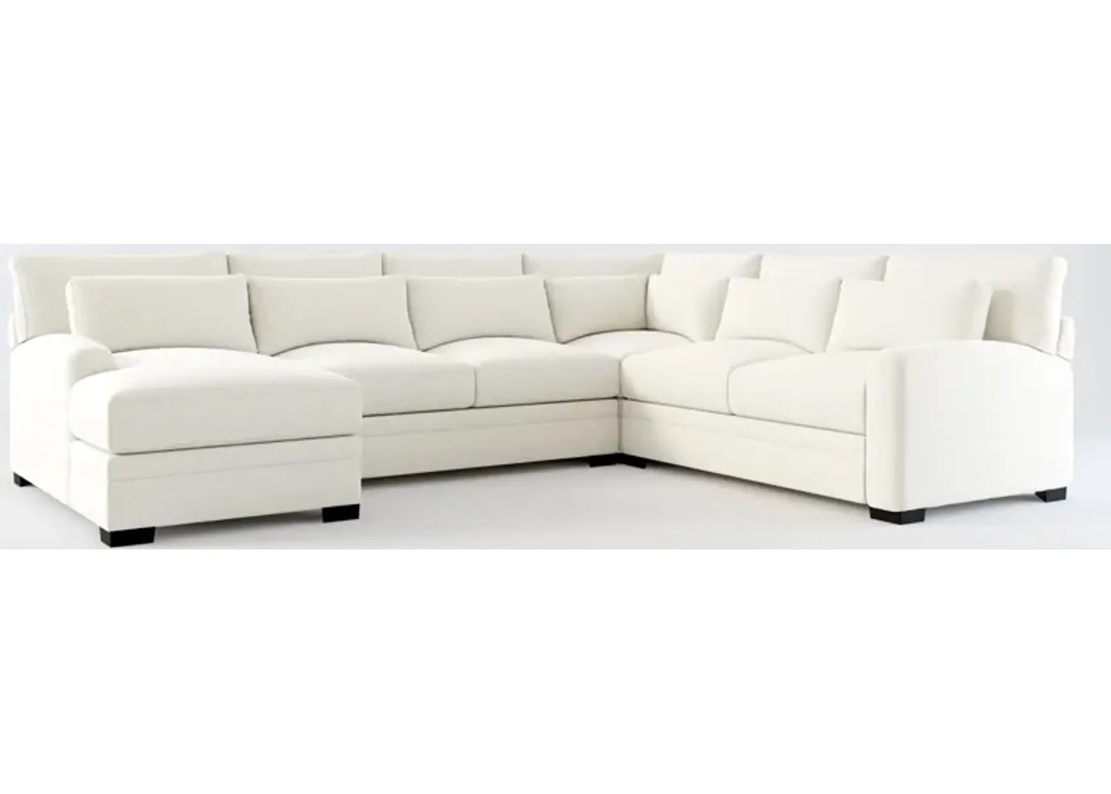 Winston Foam Comfort 4-Piece Sectional with Left-Facing Chaise - Living Large White