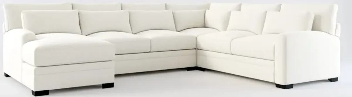 Winston Foam Comfort 4-Piece Sectional with Left-Facing Chaise - Living Large White