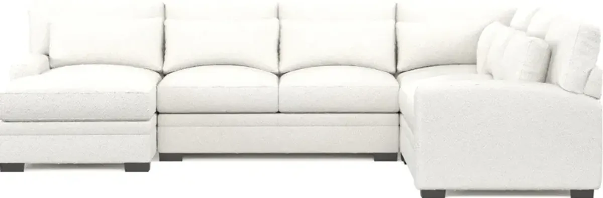 Winston Foam Comfort 4-Piece Sectional with Left-Facing Chaise  - Bloke Snow