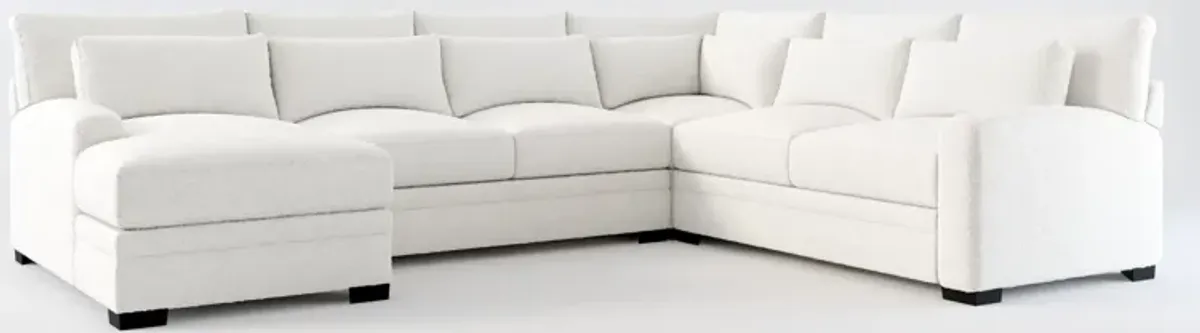 Winston Foam Comfort 4-Piece Sectional with Left-Facing Chaise  - Bloke Snow